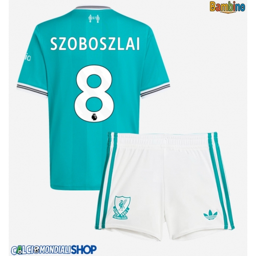 Maglie da calcio Liverpool Dominik Szoboszlai #8 Terza Maglia Bambino 2025-26 Manica Corta + Pantaloni corti)